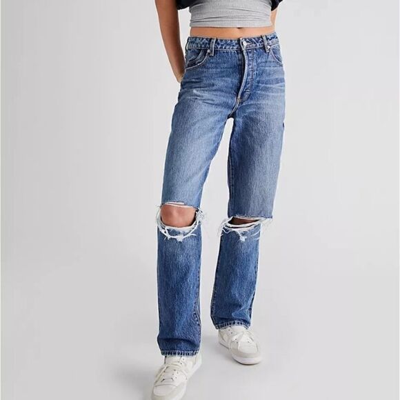 Rollas Classic Straight Distressed Jeans sz 24 - Picture 1 of 9